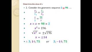 1 7 Sequence and series Geometric seq given with unknown variables [upl. by Hahcim]