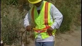 Caltrans video of electricians repulling wirecable on the shoulder of the highway [upl. by Ahsac]