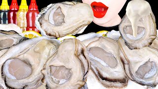 ASMR GIANT RAW OSTERS 크림 가득 찬 바위굴 먹방 다양한 특제소스 RAW SEAFOOD MUKBANG KOREAN EATING [upl. by Monti]