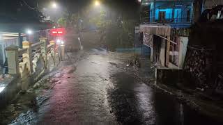 Heavy RainWalking in the heavy rain at night rain in the village [upl. by Icram198]