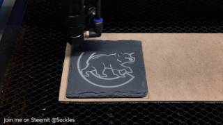 Laser Etching a Slate Coaster [upl. by Kucik]