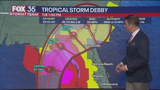 Tropical Storm Debby to become hurricane before Florida landfall [upl. by Dukie494]