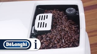 How to make coffee using coffee beans in your DeLonghi Dinamica ECAM 35035W coffee machine [upl. by Yentruok]