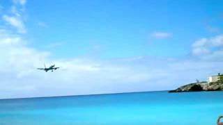 St martin airport st maarten crazy landing AVI [upl. by Animor]