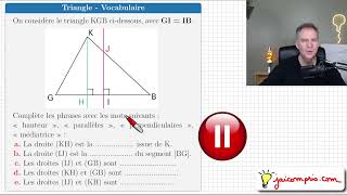 Exercice ♦ Savoir nommer les droites remarquables dans un triangle ♦ Cinquième [upl. by Euqinue381]