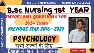 Bsc Nursing 1st year Important Questions for 2024 Exams Previous year Questions from 2016 to 2024 [upl. by Nohsed]