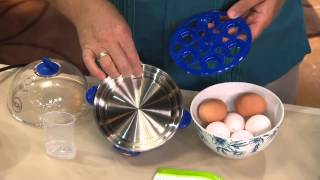 Eggspress Egg Cooker amp Poacher by MarkCharles Misilli with David Venable [upl. by Oderf]