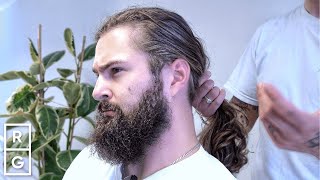 His Long Hair amp Beard Gets Cut OFF Biggest TRANSFORMATION on the Channel EVER [upl. by Chiaki]