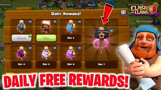 HOW TO GET DAILY FREE REWARDS IN CLASH OF CLANS FULL EXPLAINED [upl. by Sclar]