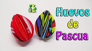 Huevos de Pascua decorativos  Con PAPEL Reciclaje Ecobrisa [upl. by Ahsikad]