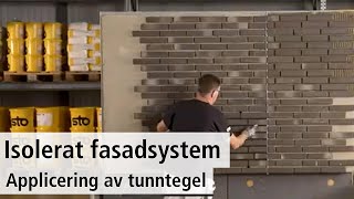 Isolerat fasadsystem  applicering av tunntegel [upl. by Ahsirek]