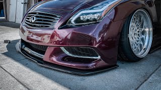 G37 IPL CARBON FIBER FRONT SPLITTER  OUTCAST GARAGE [upl. by Dorene13]