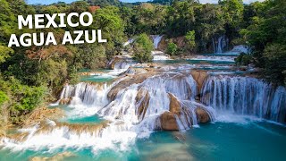 MOST BEAUTIFUL WATERFALLS WE HAVE EVER SEEN AGUA AZUL CHIAPAS MEXICO 🇲🇽 [upl. by Rafaela]