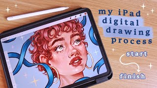 Full Digital Drawing Process amp New iPad Tour [upl. by Latta]