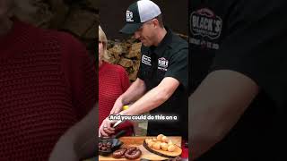 Blacks BBQ  Creating Maple Sausage Doughnut Sandwiches with Bourbon cooking recipe food foodie [upl. by Rowe]