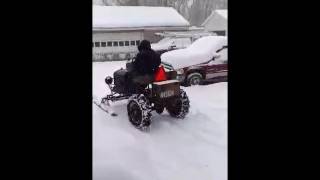 Model T doodlebug on snow skis Part 1 [upl. by Turmel]