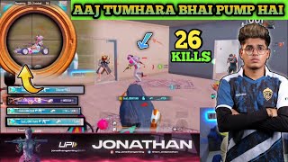 26 KILLS 😍  JONATHAN NEW BEST AGRESSIVE GAMEPLAY  JONATHAN GAMING jonathangaming bgmi [upl. by Leunam139]