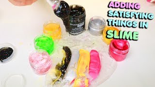 ADDING GLITTERY PIGMENT FACIAL CREAMS IN SLIME Slimeatory 507 [upl. by Coniah28]