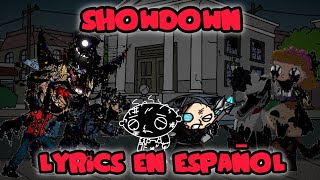 Showdown  FNF Darkness Takeover Fanmade Lyrics en Español [upl. by Verlee974]