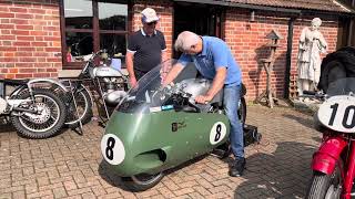 Moto Guzzi V8 1957 Motorcycle StartUp at the Sammy Miller Motorcycle Museum [upl. by Schaffel]