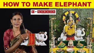 Varamahalakshmi Festival  How to make Elephant  Gaja lakshmi alankara  Festival decoration Ideas [upl. by Regen]