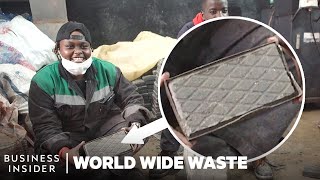 Young Inventor Makes Bricks From Plastic Trash  World Wide Waste [upl. by Ecinahs]