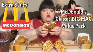 Classic McDonald’s Big Mac Value Pack ASMR Mukbang Eating Show [upl. by Irret]