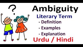 What is Ambiguity Literary Device Explain in Hindi  Urdu [upl. by Jillayne]