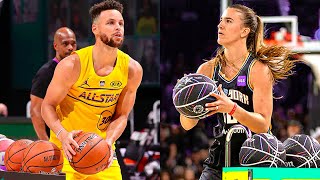 Steph Curry ThreePoint Contest Preview ⭐ Steph vs Sabrina 2024 [upl. by Cyler]