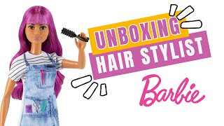 Unboxing And Review Barbie Hair Stlylist Salon barbiedoll [upl. by Palmer855]