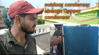 LG non Inverter AC condenser replace to copper condenserazamservicelgaccopper trending [upl. by Lotsirhc]