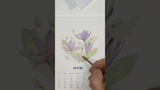 Lilac painting on my DIY monthly flower calendar gift [upl. by Evelyn]