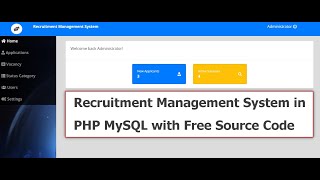 Recruitment Management System in PHP MySQL with Free Source Code [upl. by Enoek63]