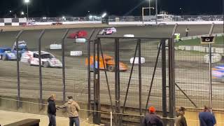 Modified Main Davenport Speedway imca 4122024 dirtrace [upl. by Anaicilef]