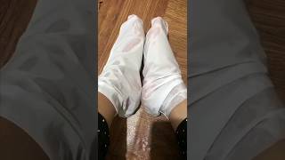 trying foot peeling mask🦶🏼✨ credit vitaatasa nouhailaait [upl. by Enyrehtak]