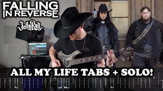 Falling in Reverse  All My Life FULL Guitar Cover  SCREEN TABS  SOLO feat Jelly Roll [upl. by Wilburt]