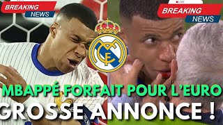 🚨MBAPPÉ FORFAIT POUR L’EURO SUITE À SA BLESSURE AU NEZ  ÇA SENT COMPLIQUÉ POUR DESCHAMPS 🥹😭 [upl. by Akinehs]