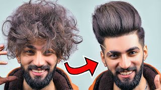 Curly Hairs to Straight Hairs Boys and Girls at Home in 5 Minute with Dryer in Zero Budget 2021 [upl. by Teplitz349]