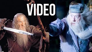 Dumbledore vs Gandalf Epic Wizard Duel FIGHTING [upl. by Ankeny]