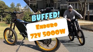 Enduro 72V 5000W Stealth Bomber Ebike Electric Bike Overview and Ride Aong [upl. by Monarski]