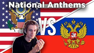 xQc Reacts To USA v Russia anthems stir the heart in 2011 [upl. by Rowen]