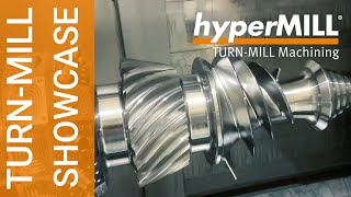 hyperMILL TURNMILL Machining MultibladeTurnMill Demo  Mazak [upl. by Ahsinej]