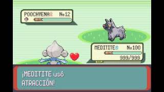 POKEMON EMERALD  MEDITITE  ATRACCIÓN  ATTRACT [upl. by Bouldon]