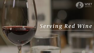 WSET Wine Service Series  Serving Red Wine [upl. by Hgielram11]