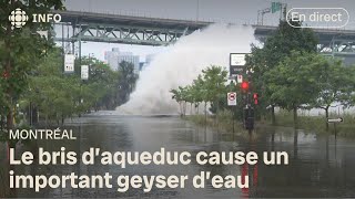 Importante fuite d’eau sous le pont JacquesCartier à Montréal  Images en direct [upl. by Enner]