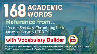 168 Academic Words Ref from quotDonald Sadoway The missing link to renewable energy  TED Talkquot [upl. by Harrod]