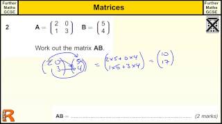 Matrices GCSE Further Maths revision Exam paper practice amp help [upl. by Lihkin]