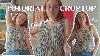 TUTORIAL BLUSACROPTOP tejido a CROCHET  Paso a paso para principiantes ⚡️ [upl. by Pessa833]