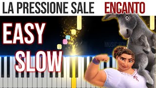 La Pressione Sale  Surface Pressure  Encanto EASY SLOW Piano Tutorial 🎹  video 4K🤙 [upl. by Prebo]