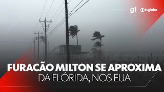 Furacão Milton se aproxima da Flórida com ventos de mais de 200kmh g1 JN noticias [upl. by Oleta889]